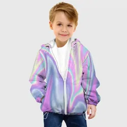 Детская куртка 3D Vaporwave волны голографические текстура переливается - фото 2