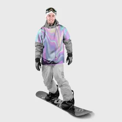 Накидка на куртку 3D Vaporwave волны голографические текстура переливается