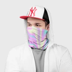 Бандана-труба 3D Vaporwave волны голографические текстура переливается - фото 2