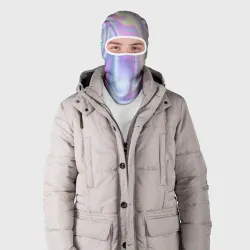 Балаклава 3D Vaporwave волны голографические текстура переливается - фото 2