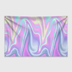 Флаг-баннер Vaporwave волны голографические текстура переливается