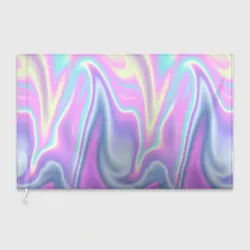 Флаг 3D Vaporwave волны голографические текстура переливается