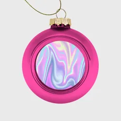 Ёлочный шар стеклянный/пластиковый Vaporwave волны голографические текстура переливается