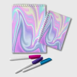 Блокнот Vaporwave волны голографические текстура переливается
