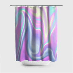 Штора 3D для ванной Vaporwave волны голографические текстура переливается