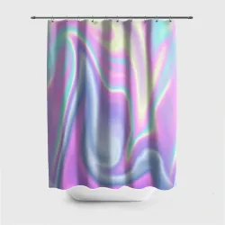 Штора 3D для ванной Vaporwave волны голографические текстура переливается