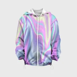 Детская куртка 3D Vaporwave волны голографические текстура переливается