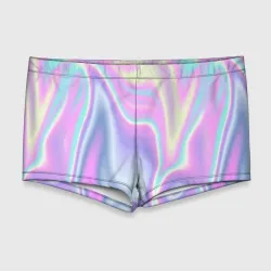 Мужские купальные плавки 3D Vaporwave волны голографические текстура переливается