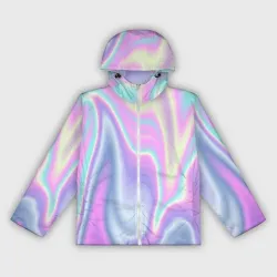 Женская ветровка 3D Vaporwave волны голографические текстура переливается