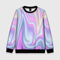 Детский свитшот 3D Vaporwave волны голографические текстура переливается