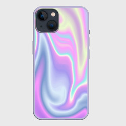 Чехол для iPhone 14 Vaporwave волны голографические текстура переливается