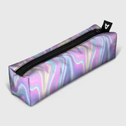 Пенал школьный 3D Vaporwave волны голографические текстура переливается