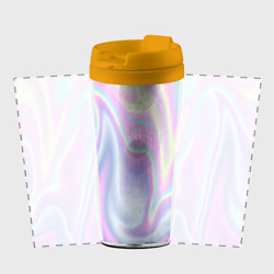 Термокружка-непроливайка Vaporwave волны голографические текстура переливается - фото 2