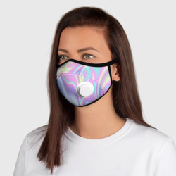 Маска из неопрена Vaporwave волны голографические текстура переливается - фото 2