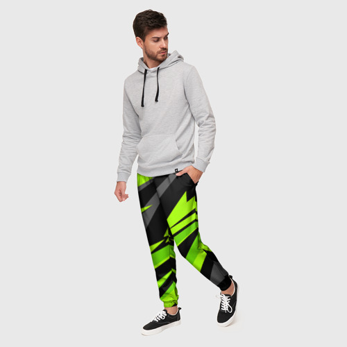 Мужские брюки 3D с принтом Форма для фитнеса, фото на моделе #1