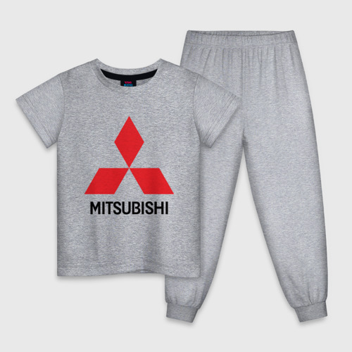 Детская пижама хлопок с принтом MITSUBISHI | МИТСУБИШИ, вид спереди #2