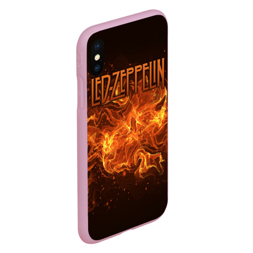 Чехол для iPhone XS Max матовый Led Zeppelin, цвет розовый - фото 3