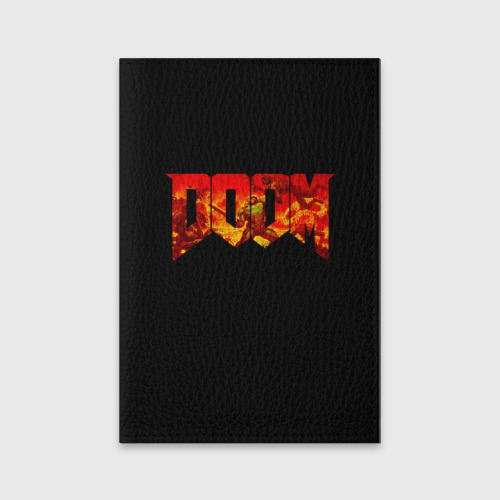 Обложка для паспорта матовая кожа Doom, цвет черный