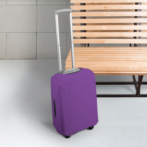 Чехол для чемодана 3D Фиолетовая волна, цвет 3D печать - фото 3