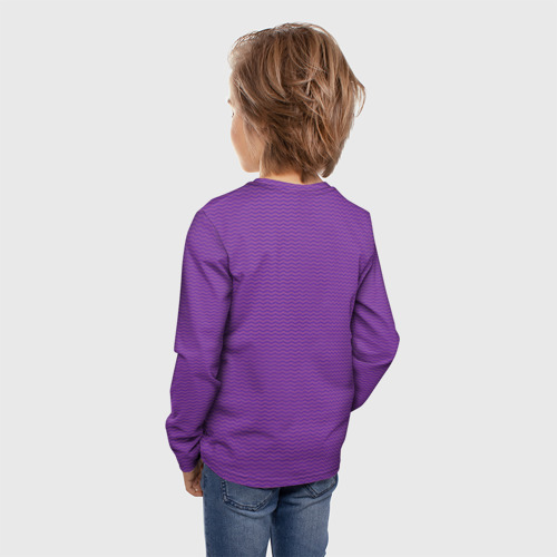 Детский лонгслив 3D Фиолетовая волна, цвет 3D печать - фото 4