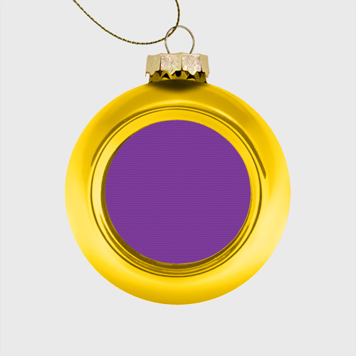 Стеклянный ёлочный шар Фиолетовая волна, цвет золотой