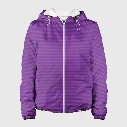 Женская куртка 3D Фиолетовая волна, цвет белый