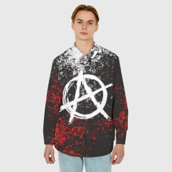 Мужская рубашка oversize 3D Анархия anarchy - фото 2