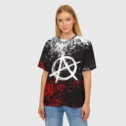 Женская футболка oversize 3D Анархия anarchy - фото 2