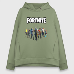 Женское худи Oversize хлопок Fortnite 2 Герои 2 части