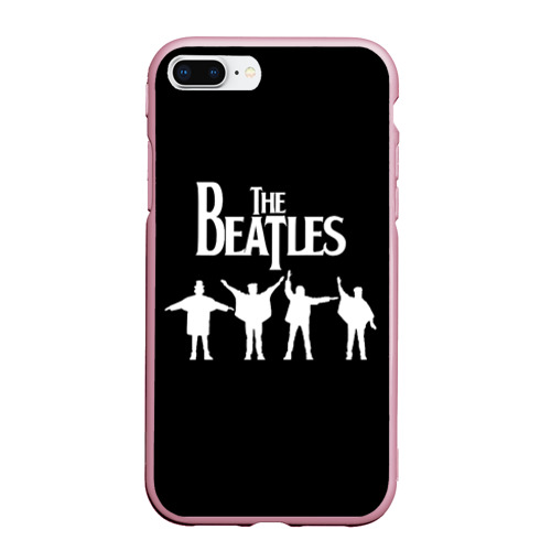 Чехол для iPhone 7Plus/8 Plus матовый Beatles Битлз, цвет розовый