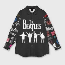 Женская рубашка oversize 3D Beatles Битлз