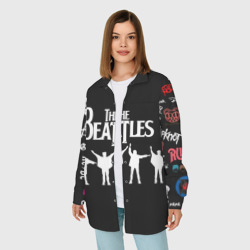 Женская рубашка oversize 3D Beatles Битлз - фото 2