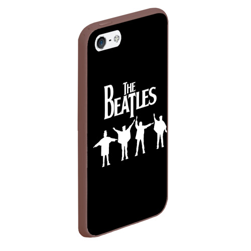 Чехол для iPhone 5/5S матовый Beatles Битлз, цвет коричневый - фото 3