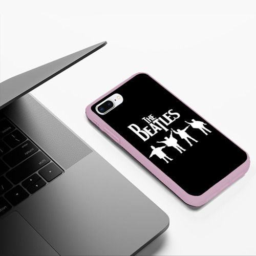 Чехол для iPhone 7Plus/8 Plus матовый Beatles Битлз, цвет розовый - фото 5