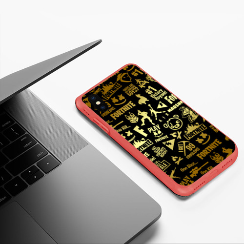 Чехол для iPhone XS Max матовый Fortnite Фортнайт, цвет красный - фото 5