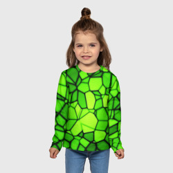 Детский лонгслив 3D Зеленая мозаика - фото 2