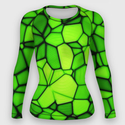 Женский рашгард 3D Зеленая мозаика