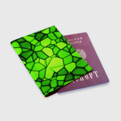 Обложка для паспорта матовая кожа Зеленая мозаика - фото 2