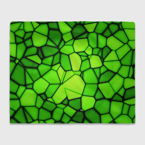 Плед с принтом Зеленая мозаика, вид спереди №1