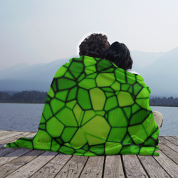 Плед с принтом Зеленая мозаика для любого человека, вид спереди №3. Цвет основы: 3d (велсофт)