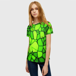 Женская футболка 3D Зеленая мозаика - фото 2