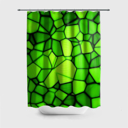 Штора 3D для ванной Зеленая мозаика