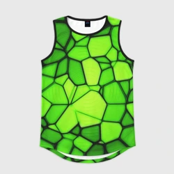 Мужская спортивная майка 3D Зеленая мозаика