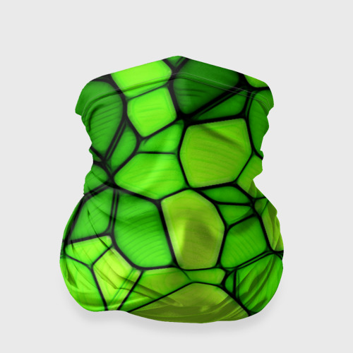 Бандана-труба 3D Зеленая мозаика, цвет 3D печать