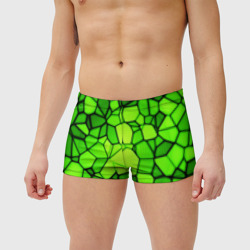 Мужские купальные плавки 3D Зеленая мозаика - фото 2