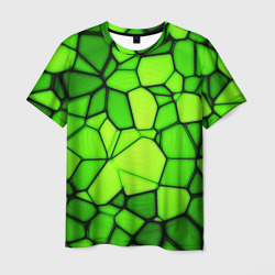Мужская футболка 3D Зеленая мозаика