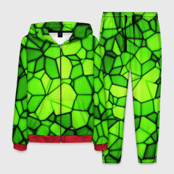 Мужской костюм 3D Зеленая мозаика