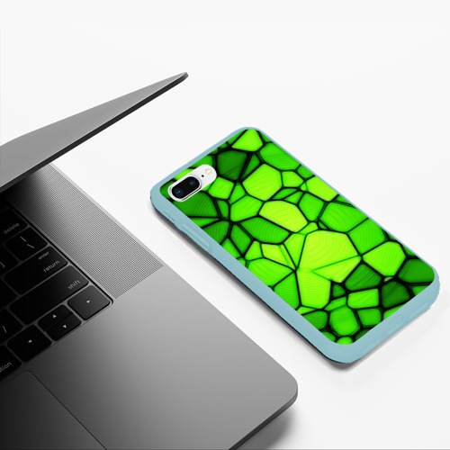 Чехол для iPhone 7Plus/8 Plus матовый Зеленая мозаика, цвет мятный - фото 5