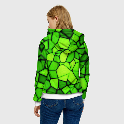 Женская толстовка 3D Зеленая мозаика, цвет 3D печать - фото 4