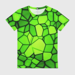 Женская футболка 3D Зеленая мозаика